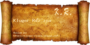 Kluger Rózsa névjegykártya