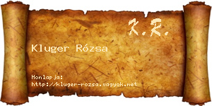 Kluger Rózsa névjegykártya