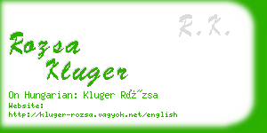 rozsa kluger business card